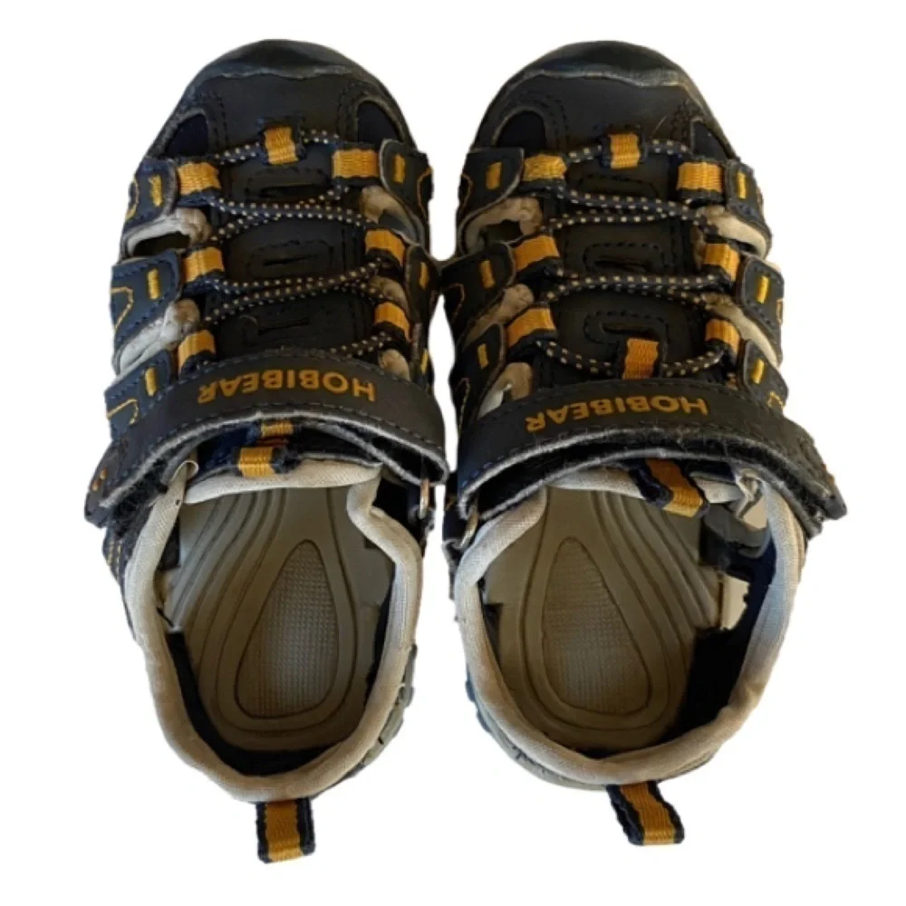 HOBIBEAR Sport Water Sandals Closed-Toe Outdoor Navy/Yellow Little Kid S…